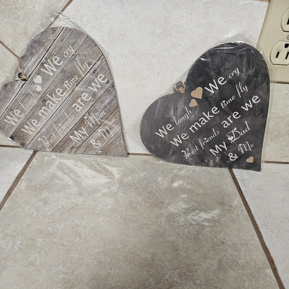 Mother and Father heart plaque